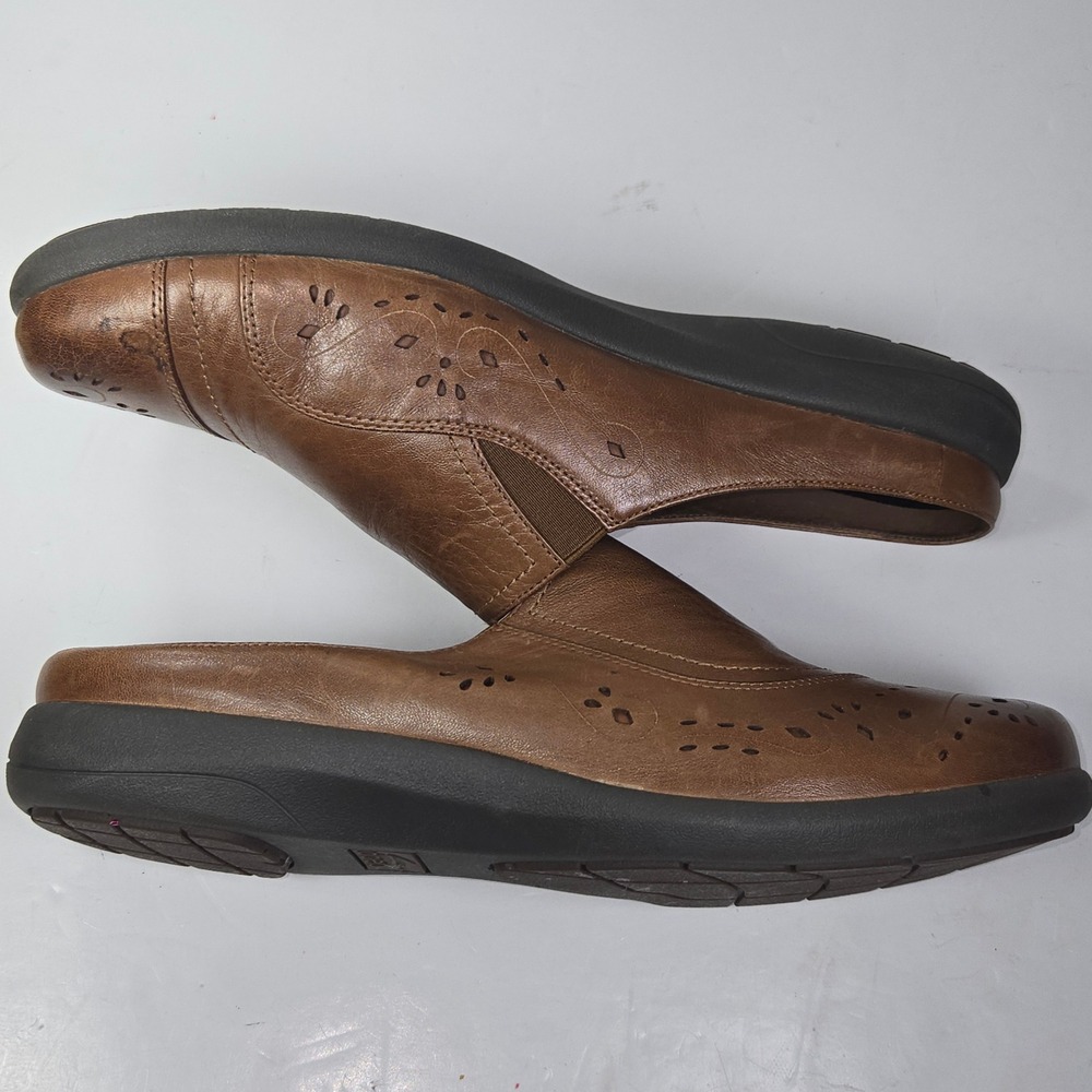 Abeo Edith PEW1062 Brown Leather Perforated Comfort Mules Clogs Womens 11 - Picture 5 of 12
